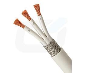 CABO 3 X 0,5mm² VIAS BRANCAS NUM SILICONE BLINDADO MALHA COBRE SN 300°C 750V BR